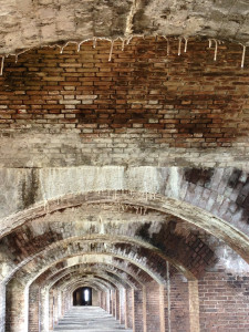 “An interior view of Fort Jefferson, an unfinished fortress in the Dry Tortugas of Florida. The largest masonry structure in the Americas – over 16 million bricks. It was never fired upon.”