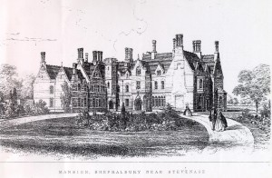 Drawing of new Shephall Manor 1865