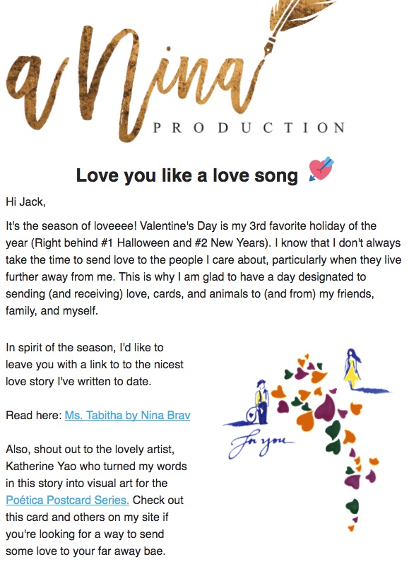 A Valentine’s Day Greeting and a New Story
